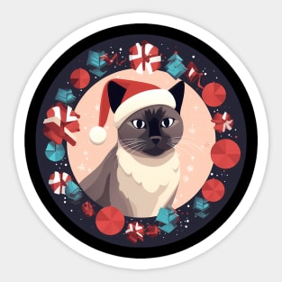 Burmese Cat Xmas, Love Cats Sticker